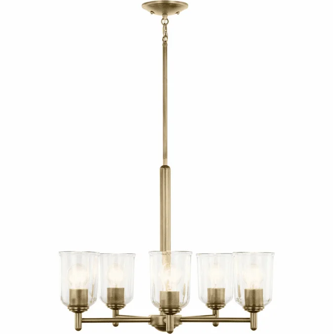 Kichler 43671NBRCLR Shailene Modern Natural Brass Chandelier Lighting