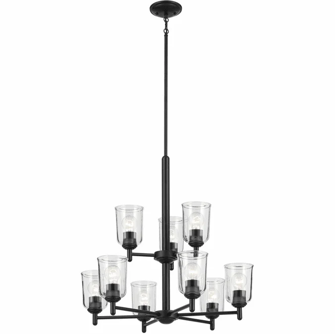 Kichler 43672BKCLR Shailene Contemporary Black Chandelier Lighting