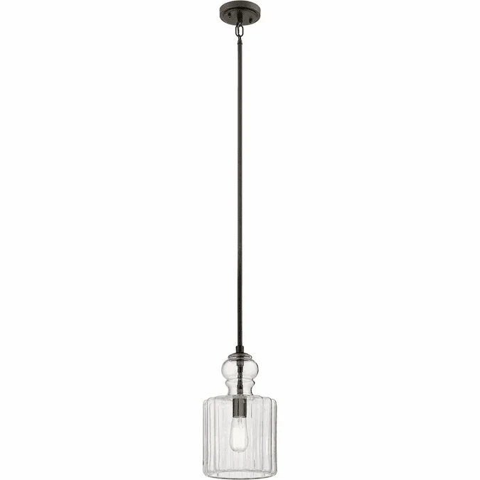 Kichler 43954OZ Riviera Modern Olde Bronze Mini Hanging Pendant Light