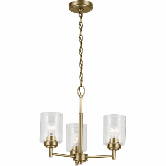Kichler 44029NBR Winslow Modern Natural Brass Mini Chandelier Lamp