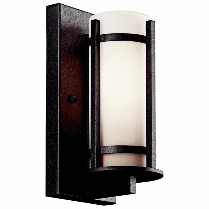 Kichler 49119 Camden Round 11 Inch Tall Exterior Sconce – Anvil Iron Finish