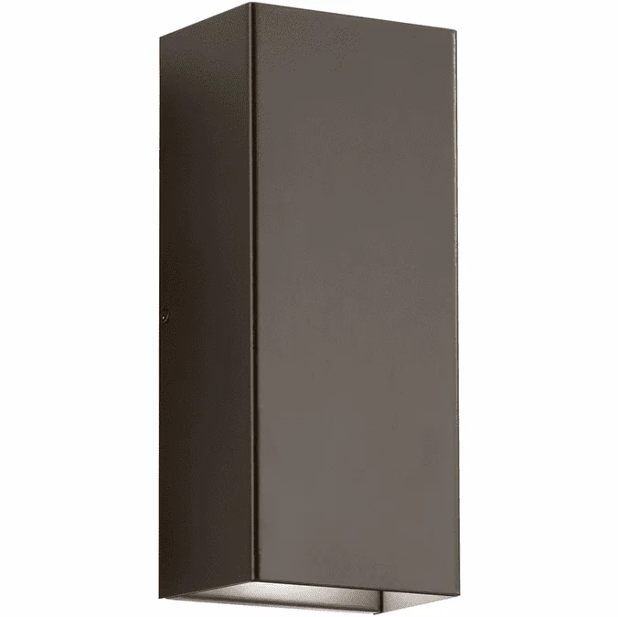 Kichler 49551AZLED Walden Contemporary Architectural Bronze LED Exterior Wall Lighting Sconce
