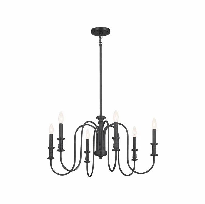 Kichler 52470BK Karthe Modern Black Ceiling Chandelier