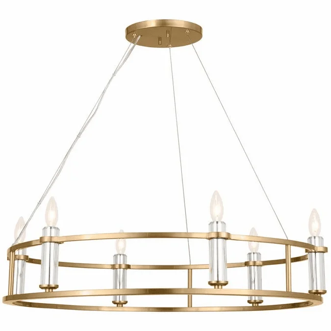 Kichler 52490BNB Rosalind Modern Brushed Natural Brass Chandelier Light