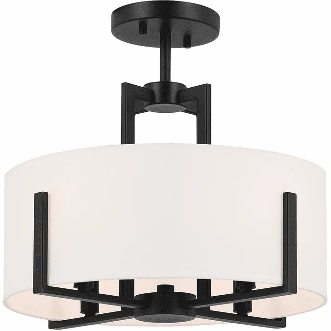 Kichler 52591BK Malen Black Drum Drop Ceiling Lighting