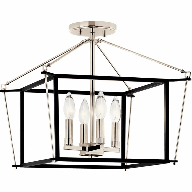 Kichler 52633PN Eisley Polished Nickel Flush Mount Lighting