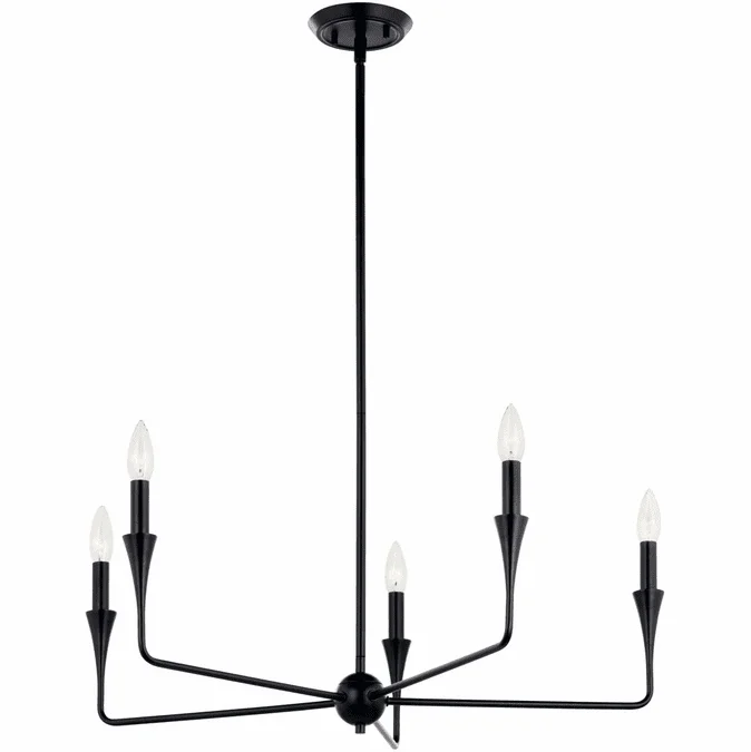 Kichler 52689BK Alvaro Contemporary Black Chandelier Lighting