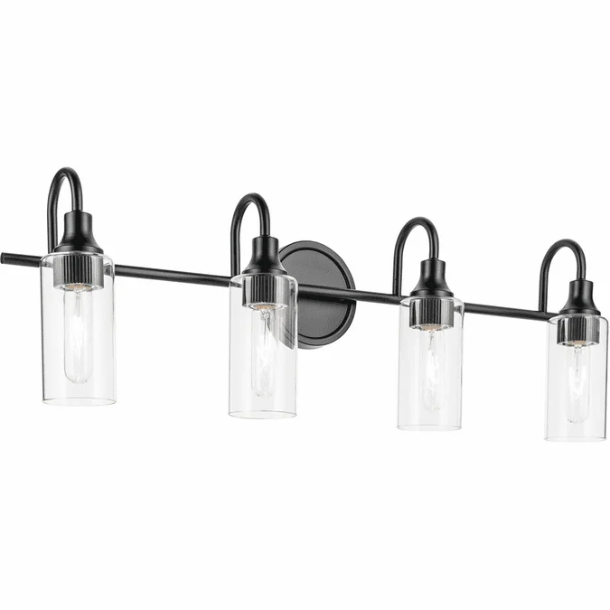 Kichler 55212BK Kavi Modern Black 4-Light Vanity Light