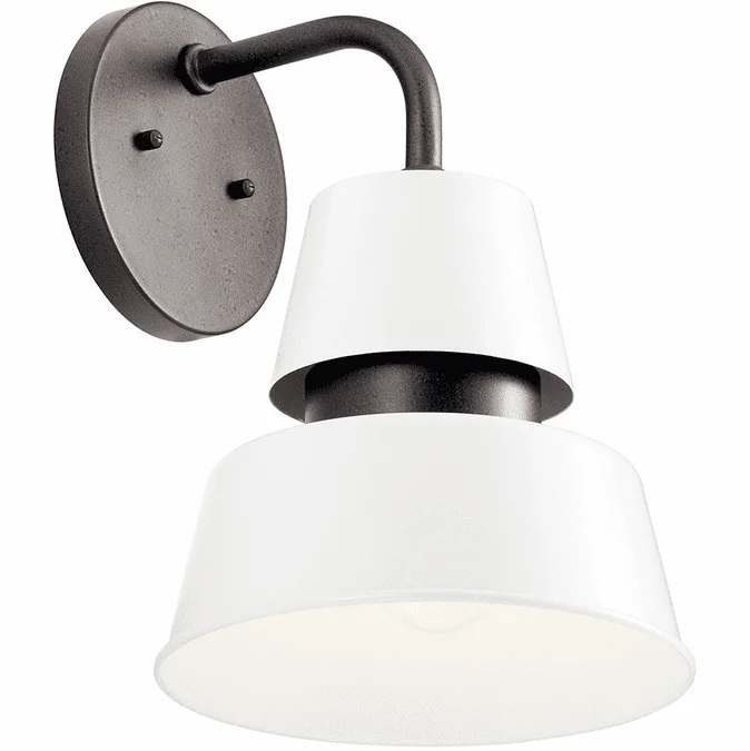Kichler 59002WH Lozano Contemporary White Exterior 9″ Wall Lighting Fixture