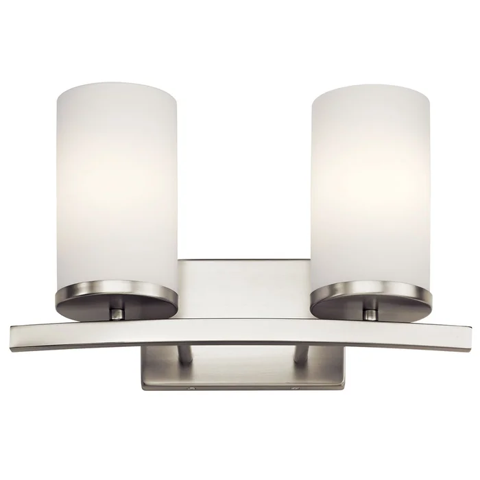 Kichler Crosby 2-LT Vanity Light – Brushed Nickel – 45496NI