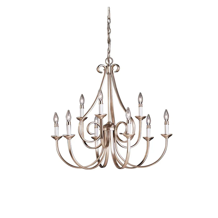Kichler Dover 9-LT 2 Tier Chandelier – Brushed Nickel – 2031NI