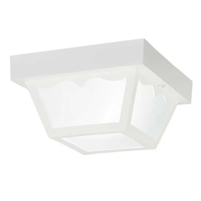 Kichler Outdoor Plastic Fixtures Polypropylene 1-LT Flush Mount – White – 9320WH