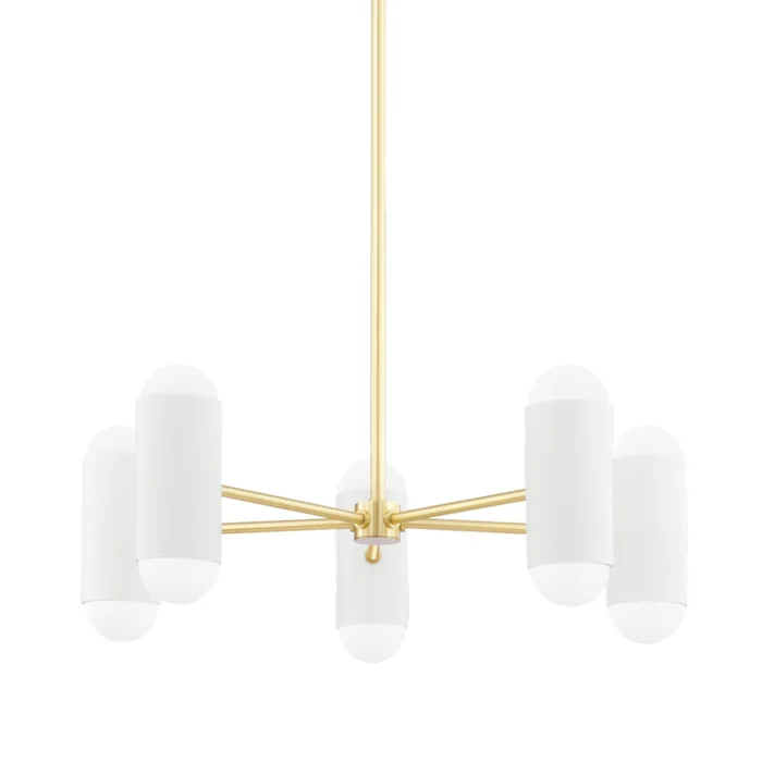 Kira 10-Light Chandelier in Aged Brass/Soft White Combo 11.25L x 27W x 9.5H