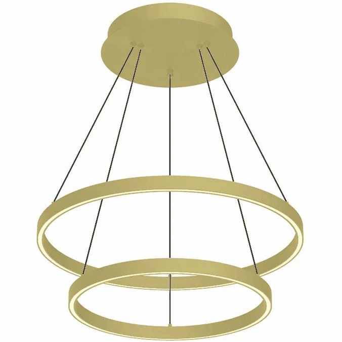 Kuzco CH87824-BG Cerchio Modern Brushed Gold LED 24″ Pendant Hanging Light