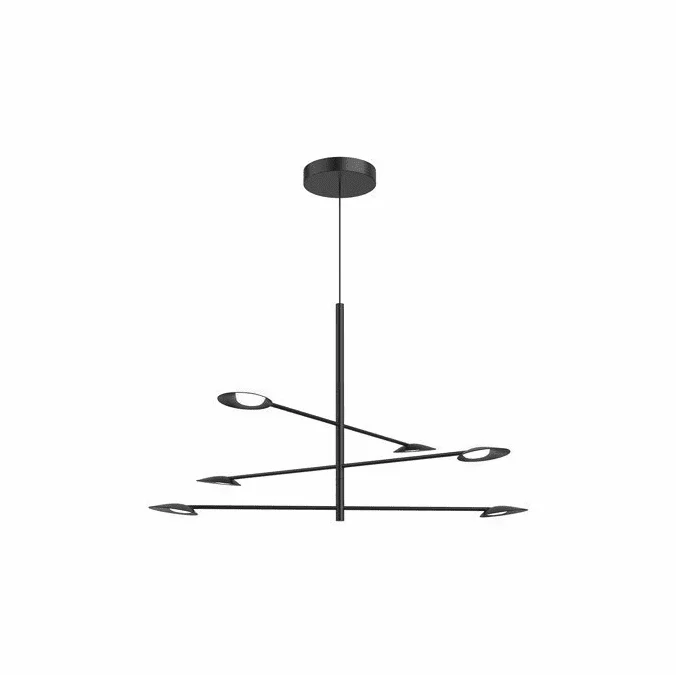 Kuzco CH90136-BK Rotaire Modern Black Hanging Chandelier