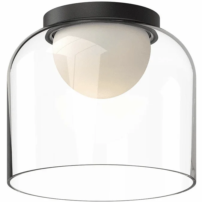 Kuzco FM52508-BK/CL Cedar Modern Black LED 8″ Ceiling Light Fixture