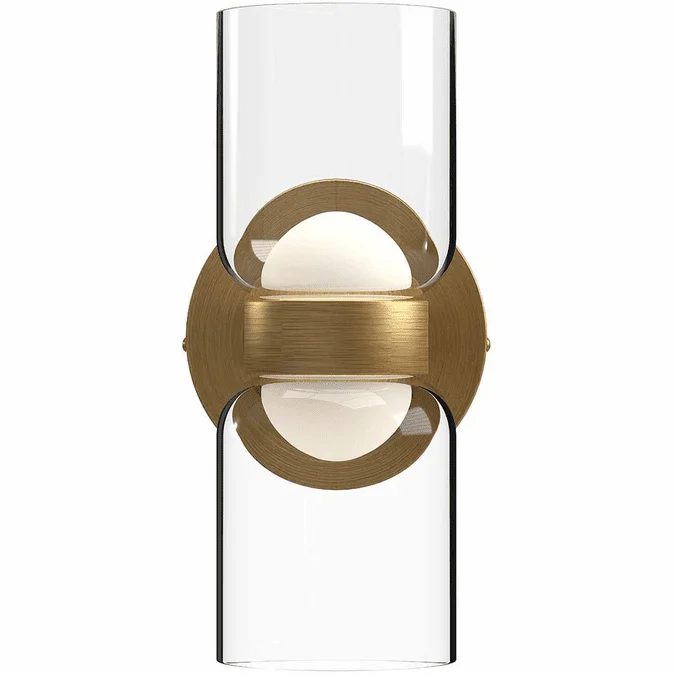 Kuzco WS52511-BG/CL Cedar Contemporary Brushed Gold/Clear Glass LED Wall Sconce
