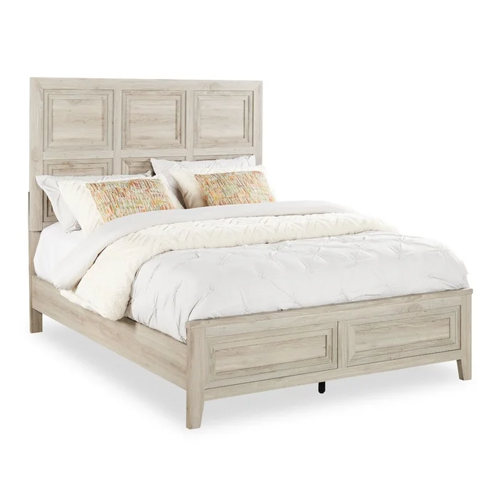 Lara Panel Bed with Headboard & Frame, Antique Grey – Queen Size | Lit panneau Lara avec tte de lit et cadre de lit, gris antique – format grand lit