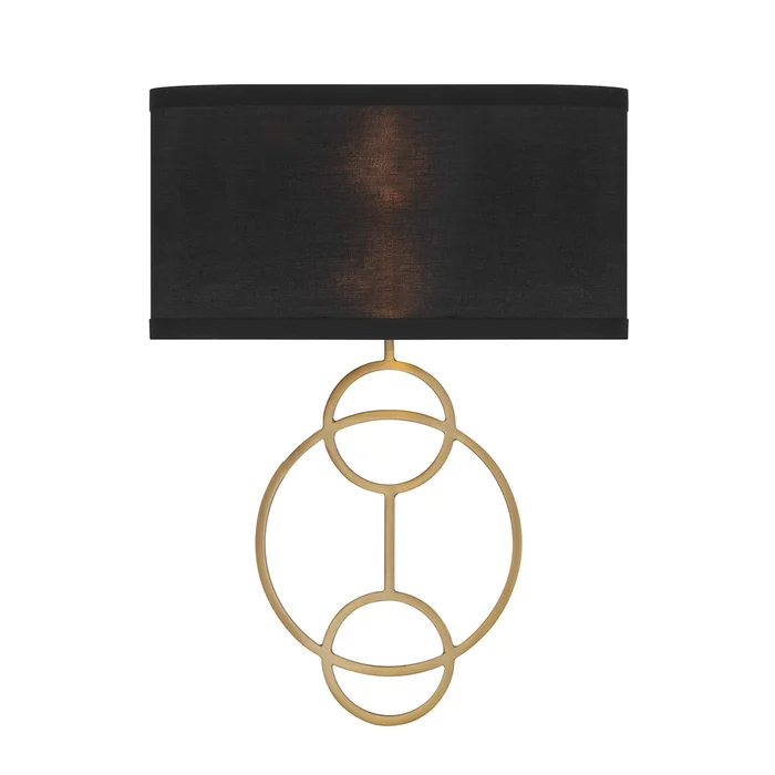 laurel 2 light vibrant gold sconce