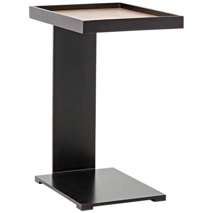 ledge side table with black steel