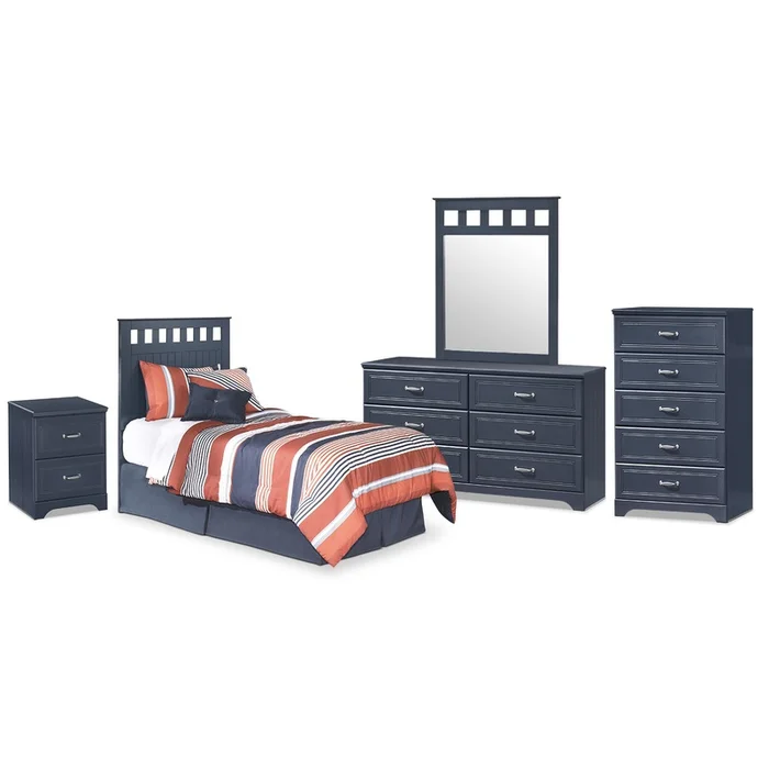 Leo 5-Piece Twin Panel Headboard Package|Ensemble de chambre coucher Leo 5 pices avec tte de lit panneaux pour lit simple|LEOAPTP5