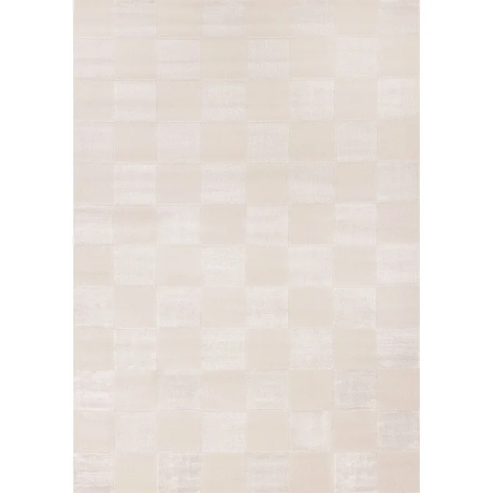 Leonardo White Grey Checkered Area Rug – 5’3 x 7’7|Carpette Leonardo blanche et grise motif de carreaux – 5pi 3po x 7pi 7po