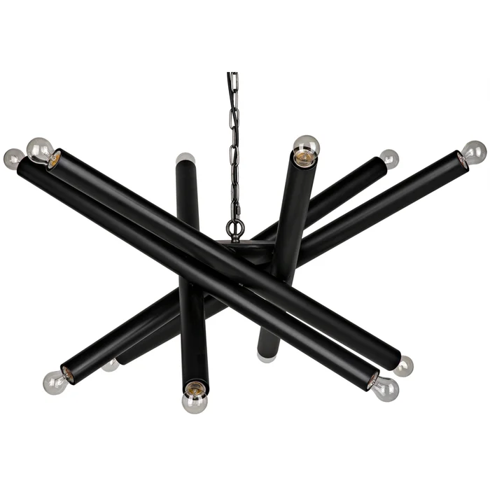 lex chandelier, black steel