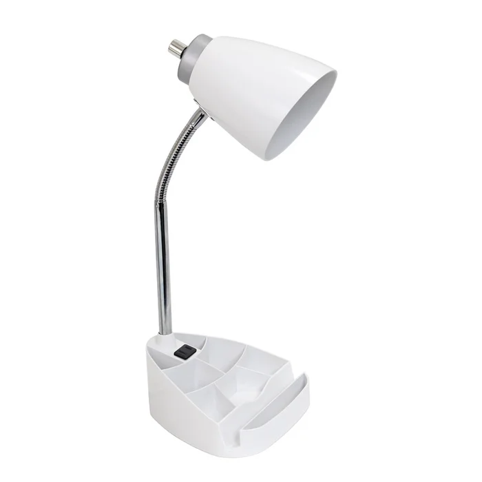 Limelights Gooseneck Desk Lamp with iPad Stand and Outlet – White|Lampe de bureau col de cygne de Limelights avec support pour iPad et prise lectrique – blanche