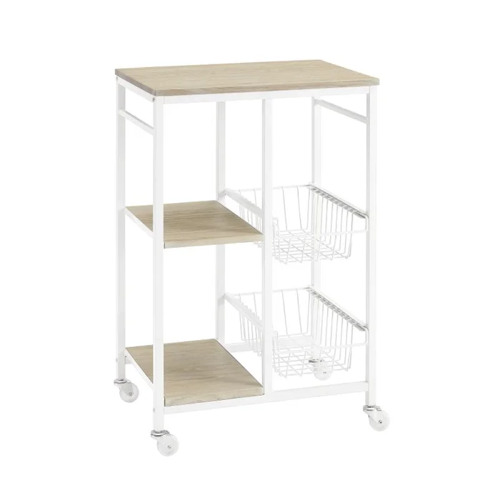 Linon Alicia Small Kitchen Cart White KI112WHT01