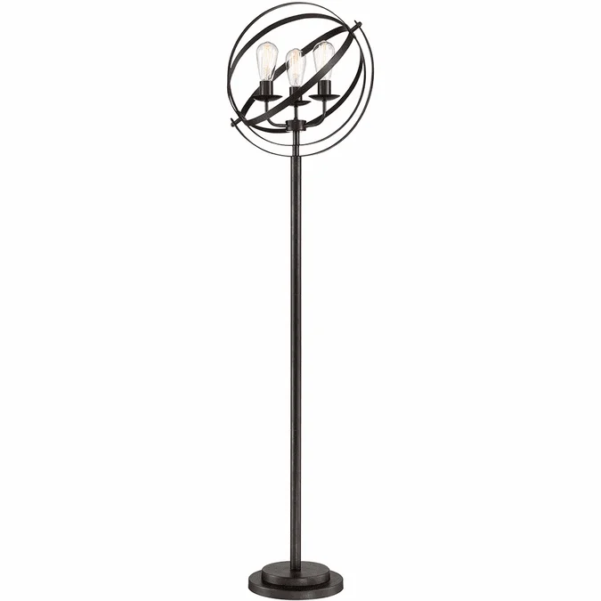 Lite Source LS-83443 Orbiton Contemporary Black Floor Lamp Lighting