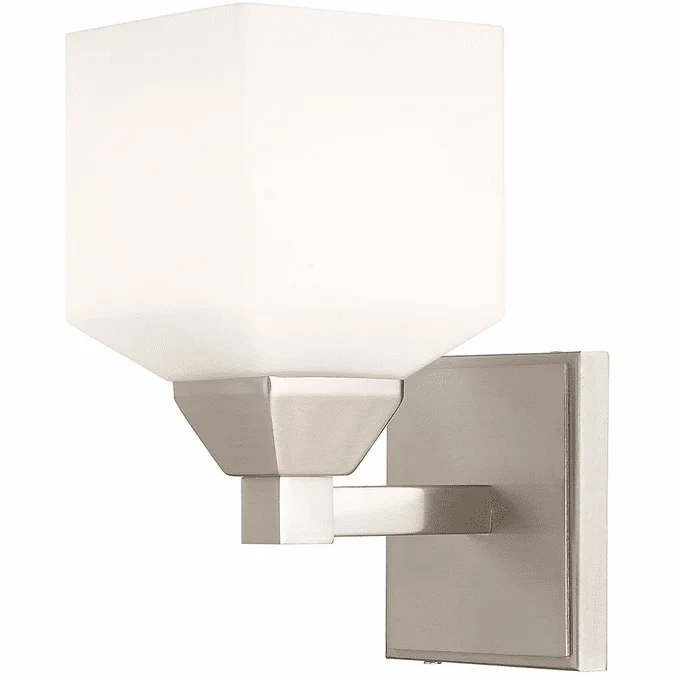 Livex 10281-91 Aragon Contemporary Brushed Nickel Wall Sconce Lighting