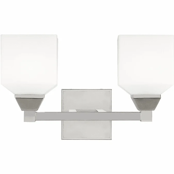 Livex 10282-05 Aragon Modern Polished Chrome 2-Light Bath Sconce