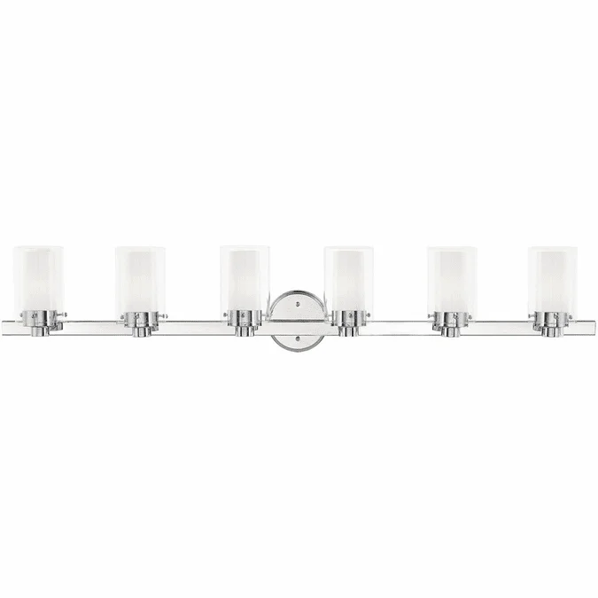 Livex 15456-05 Manhattan Contemporary Polished Chrome 6-Light Vanity Light Fixture
