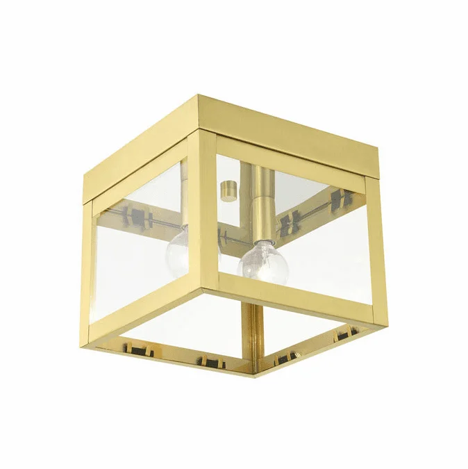 Livex 20588-12 Nyack Modern Satin Brass 8″ Ceiling Lighting