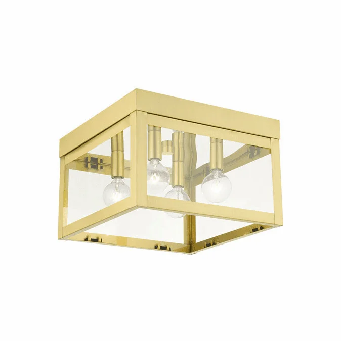 Livex 20589-12 Nyack Contemporary Satin Brass 11″ Ceiling Light