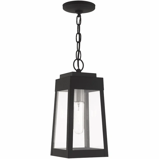 Livex 20854-04 Oslo Modern Black Outdoor Hanging Pendant Lighting