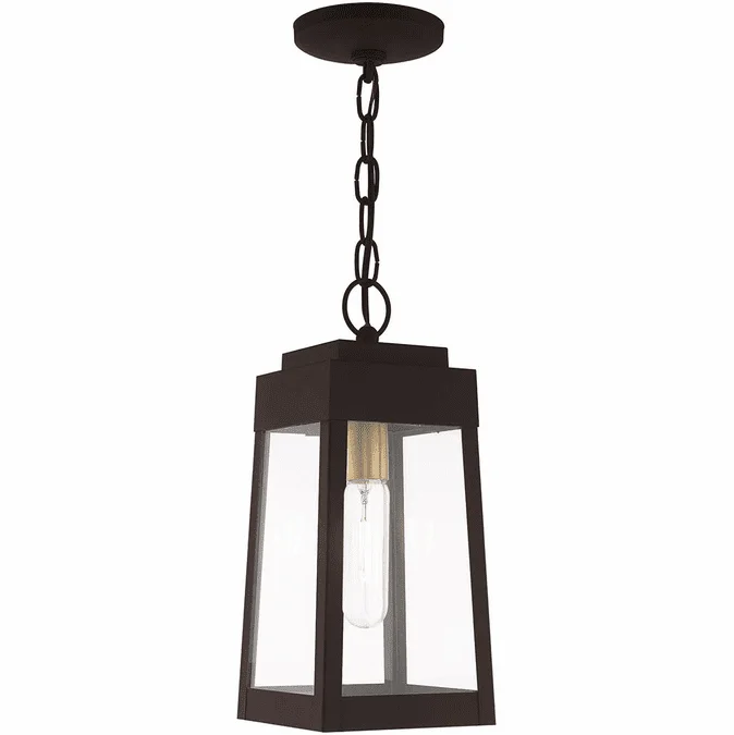 Livex 20854-07 Oslo Contemporary Bronze Exterior Hanging Pendant Light