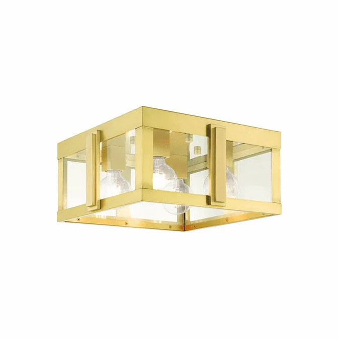 Livex 27723-08 Lexington Contemporary Natural Brass Exterior Ceiling Lighting Fixture