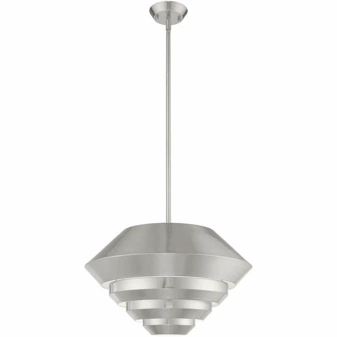 Livex 40402-91 Amsterdam Modern Brushed Nickel Drop Lighting Fixture