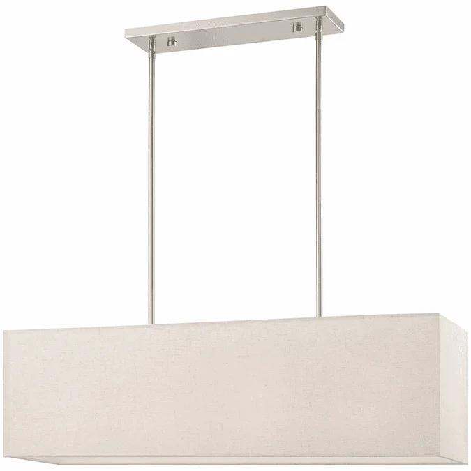 Livex 41156-91 Summit Contemporary Brushed Nickel Kitchen Island Light Fixture