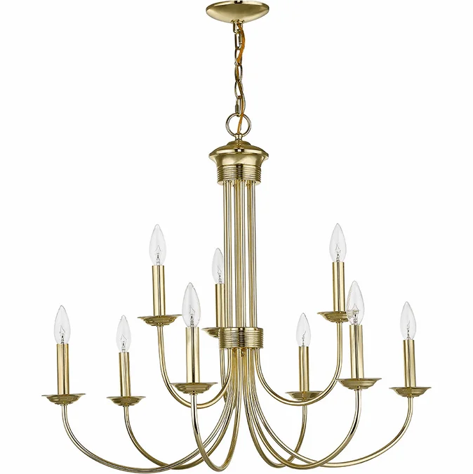 Livex 42687-02 Estate Polished Brass Lighting Chandelier