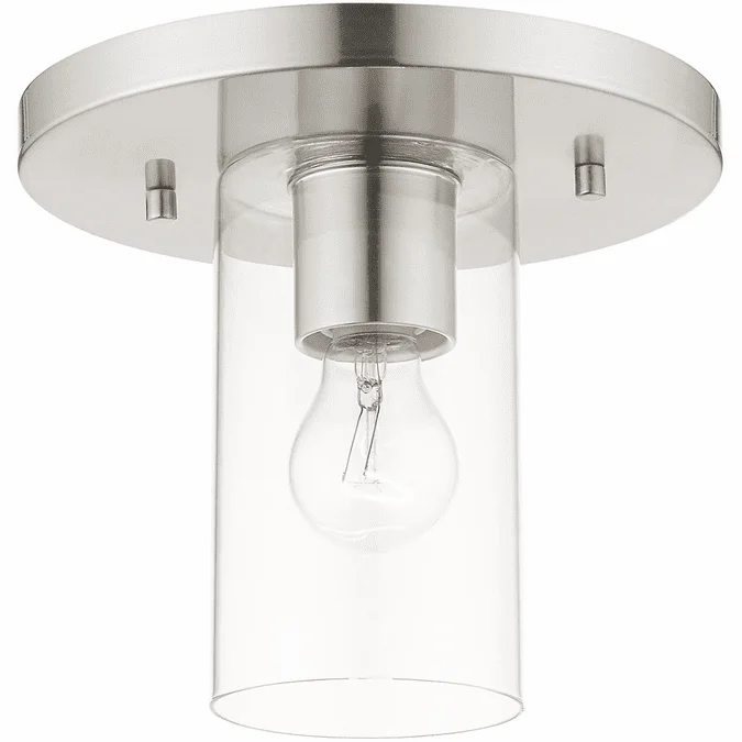 Livex 45471-91 Zurich Contemporary Brushed Nickel Flush Lighting