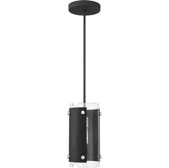 Livex 45991-04 Barcelona Contemporary Black with Brushed Nickel Accents Mini Drop Lighting Fixture