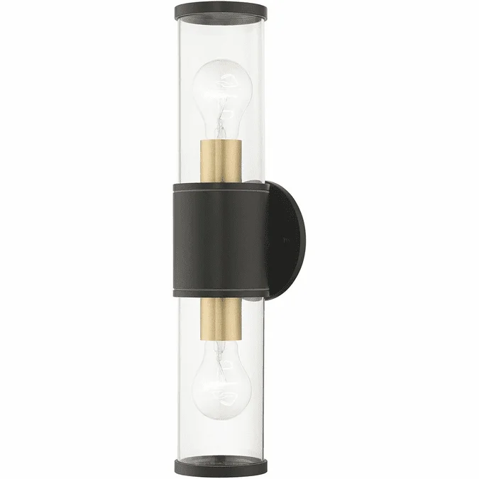 Livex 71922-07 Atlantic Contemporary Bronze with Antique Gold 17″ Outdoor Wall Lighting Sconce