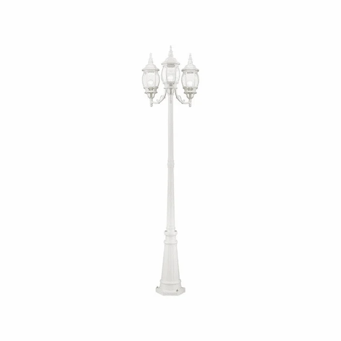 Livex 7710-13 Frontenac Traditional Textured White Exterior Pole Lighting Fixture