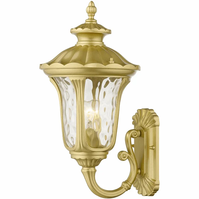 Livex 7852-33 Oxford Traditional Soft Gold Medium Exterior Wall Sconce