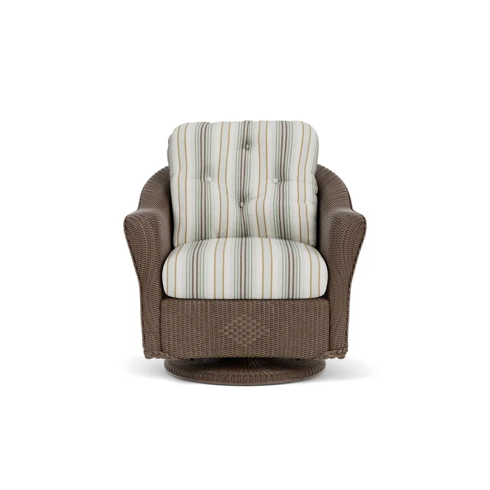 lloyd flanders reflections swivel glider lounge chair in bark finish with jansen eucalyptus fabric grade a