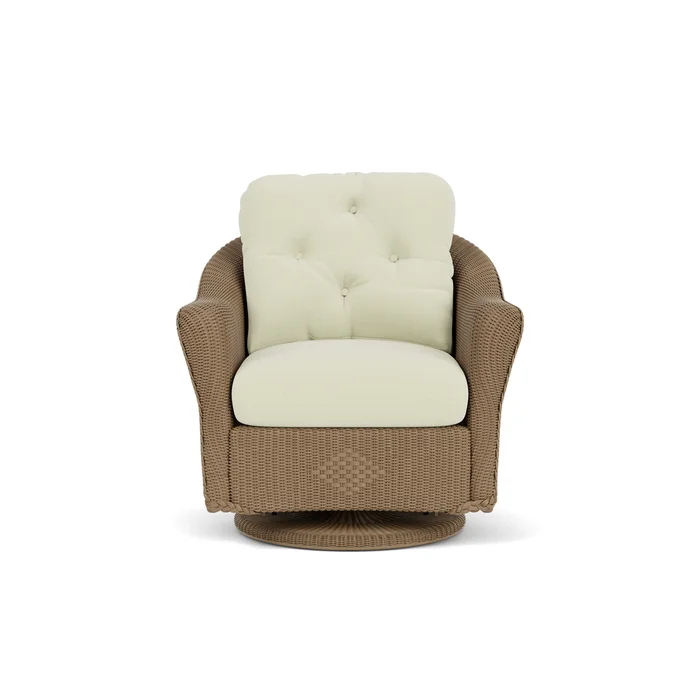 lloyd flanders reflections swivel glider lounge chair in fawn finish with bamboo bay meadow fabric grade a