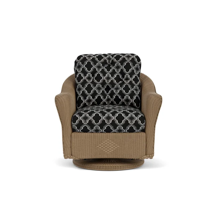lloyd flanders reflections swivel glider lounge chair in fawn finish with luna onyx fabric grade c