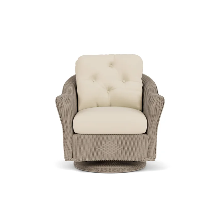 lloyd flanders reflections swivel glider lounge chair in french beige finish with callen pearl fabric grade b